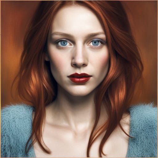 Beautiful Redhead Portrait in Detailed Matte Painting Style