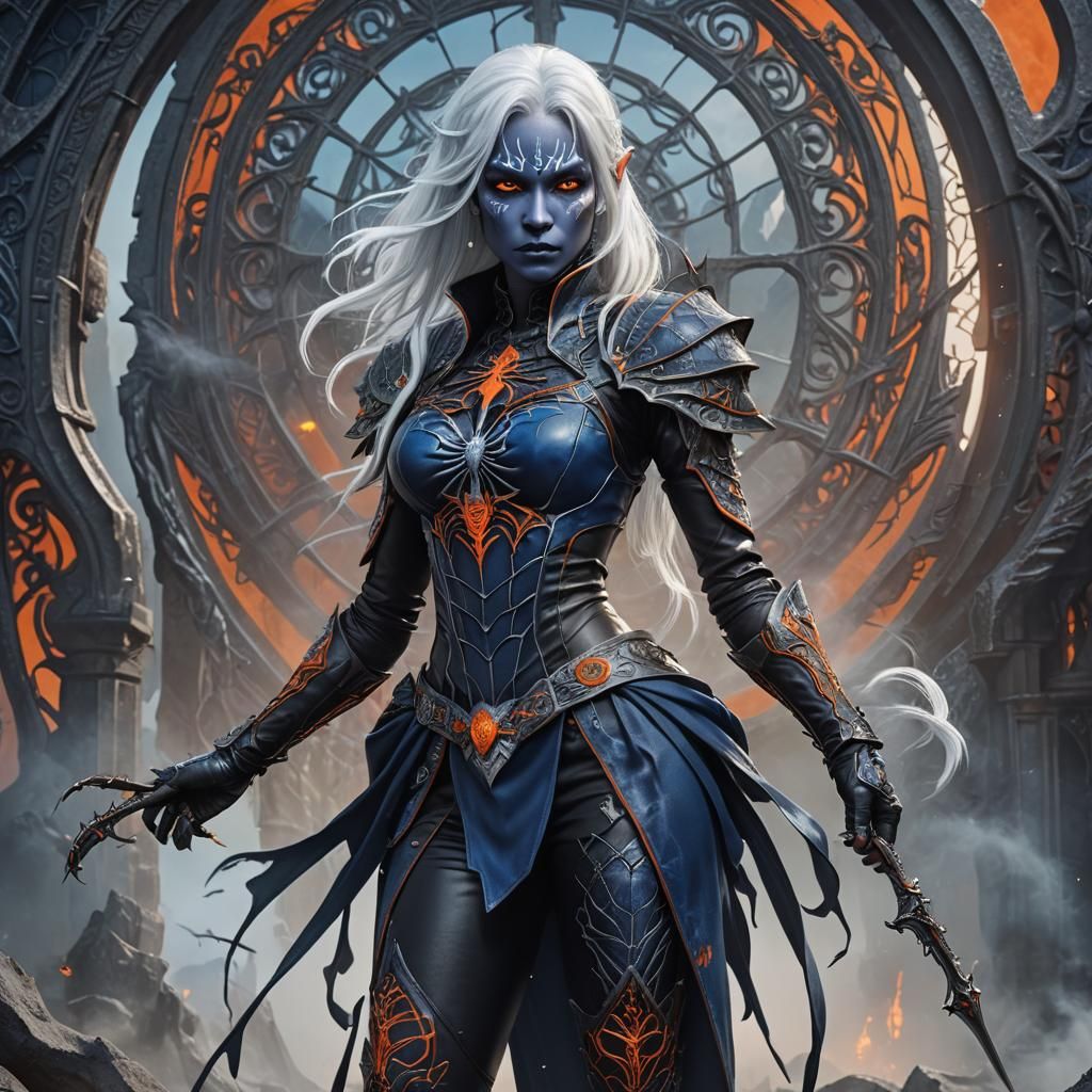 Drow Spider Queen in Detailed Matte Painting