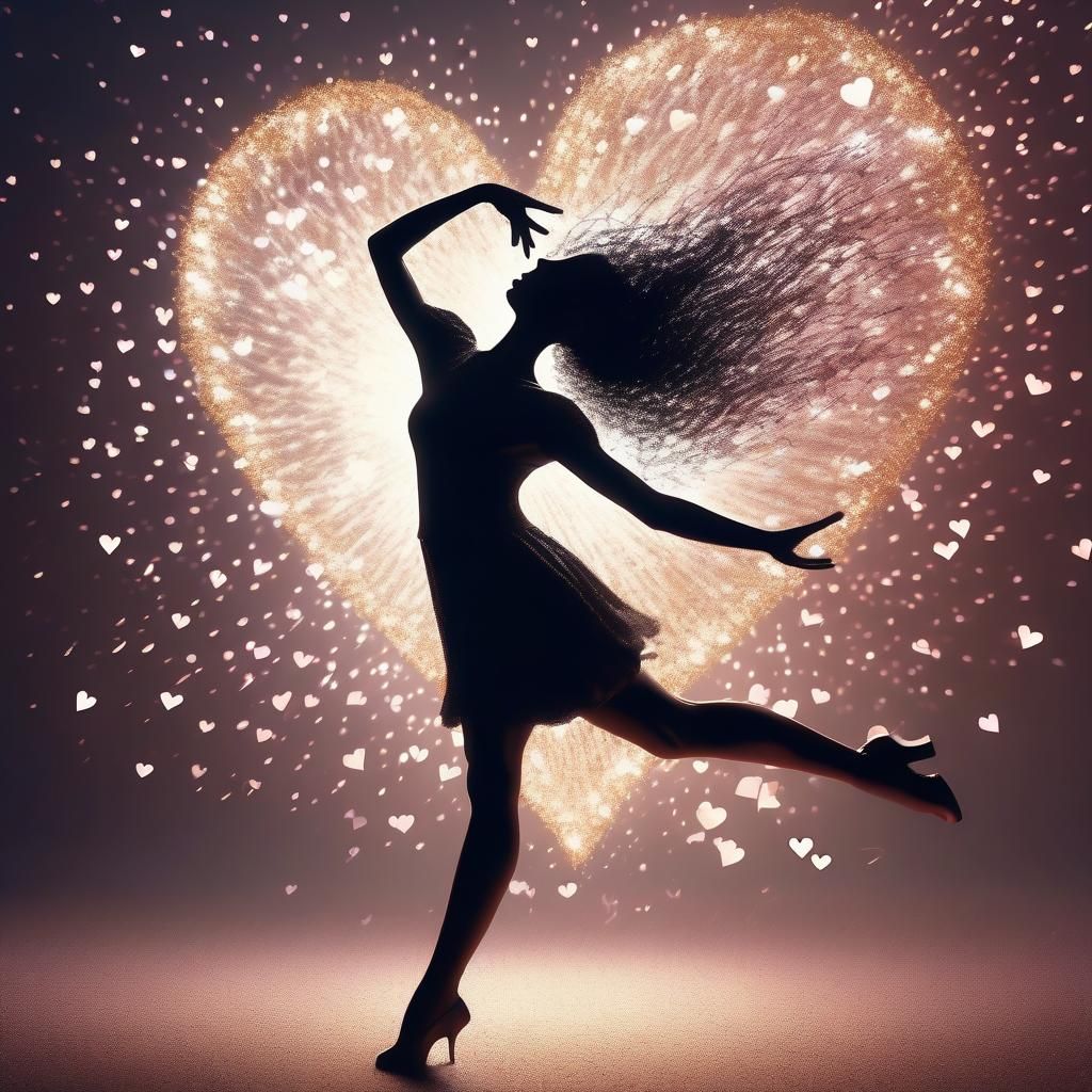 Dynamic Contemporary Dance with Exploding Sparkles and Heart...