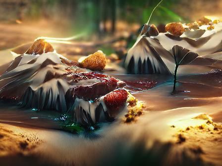 Surreal Desert Forest Fusion in Matte Painting