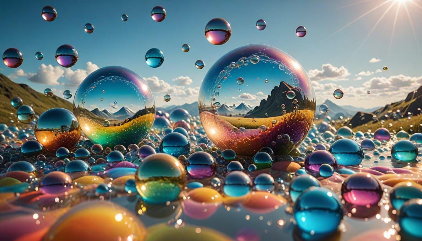 Glass Bubbles in a Fantasy Dreamscape