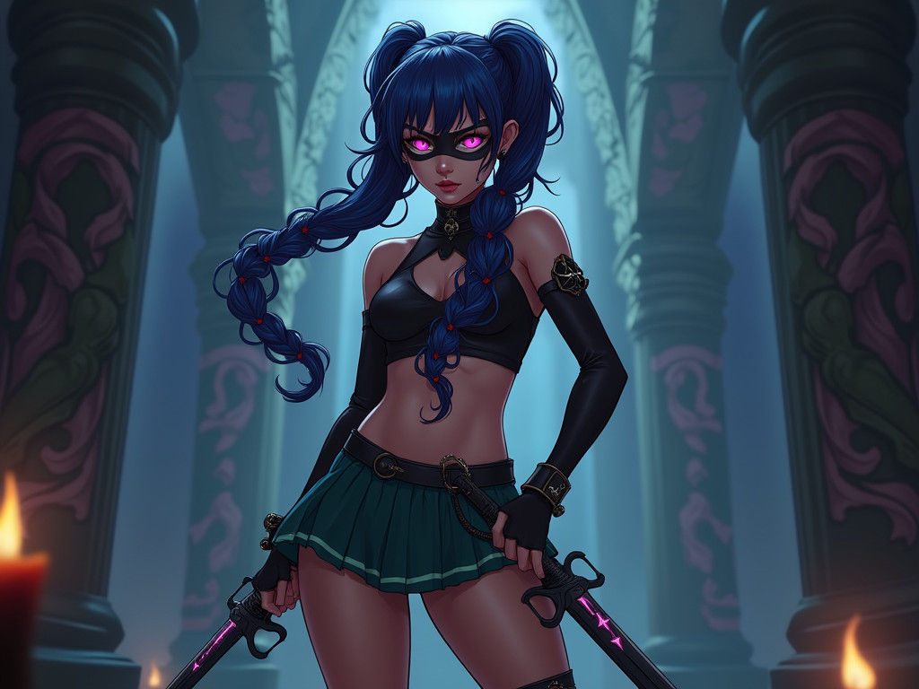 Princess Assassin in Mystical Ambience: Digital Art