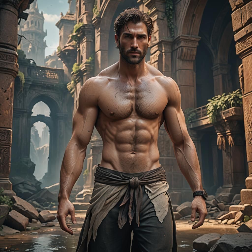 Fantasy Art of a Handsome Man in Loincloth