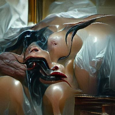 Sinister Figure in Oil Paint