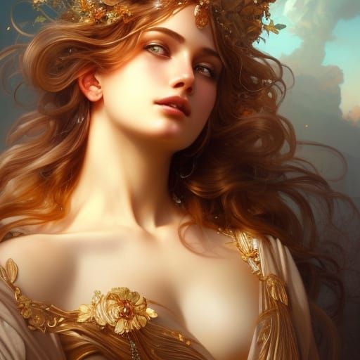 Aphrodite: Goddess of Beauty in Hyperdetailed Portrait