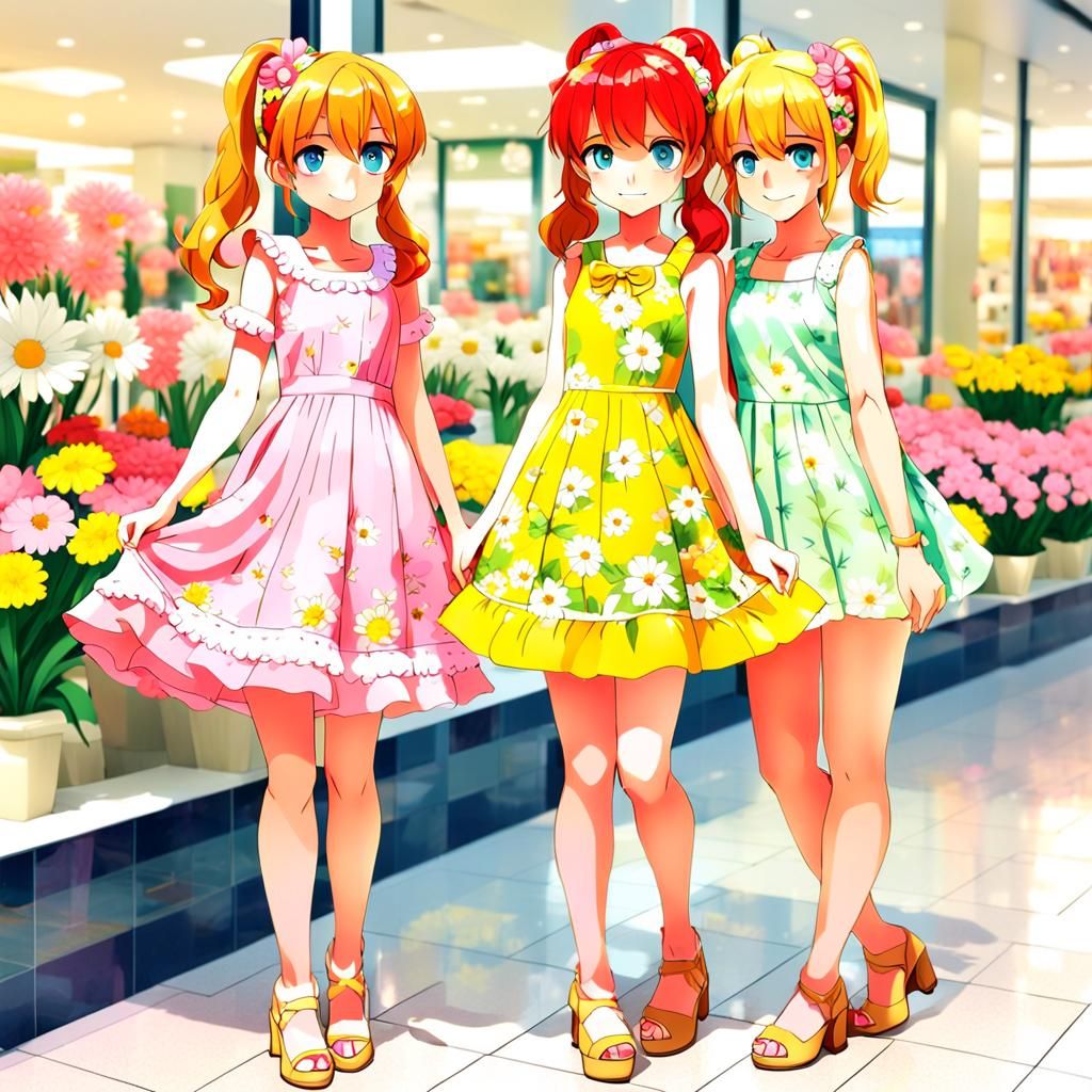 BFFs at the Mall in Anime Style