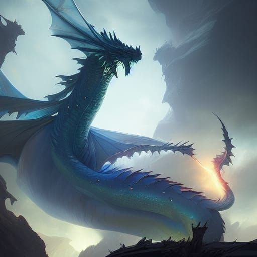 Gem Dragon in Dark Fantasy Style