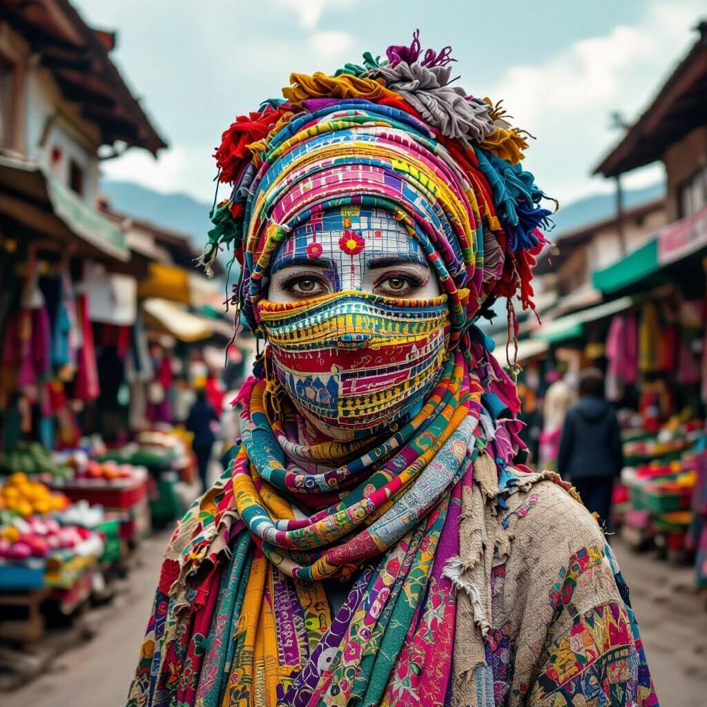 Surreal Vintage Threads-Covered Person in Market