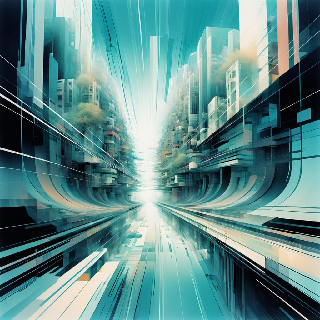 Anime Dreamscape: Surrealist Vertigo with Ghost Images