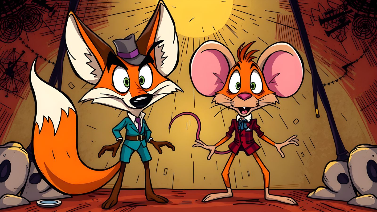 Cartoon Detectives Nix and Louie in Detailed Animation