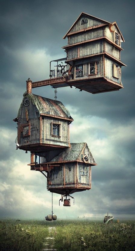 Photorealistic Flying House by Alexander Jansson