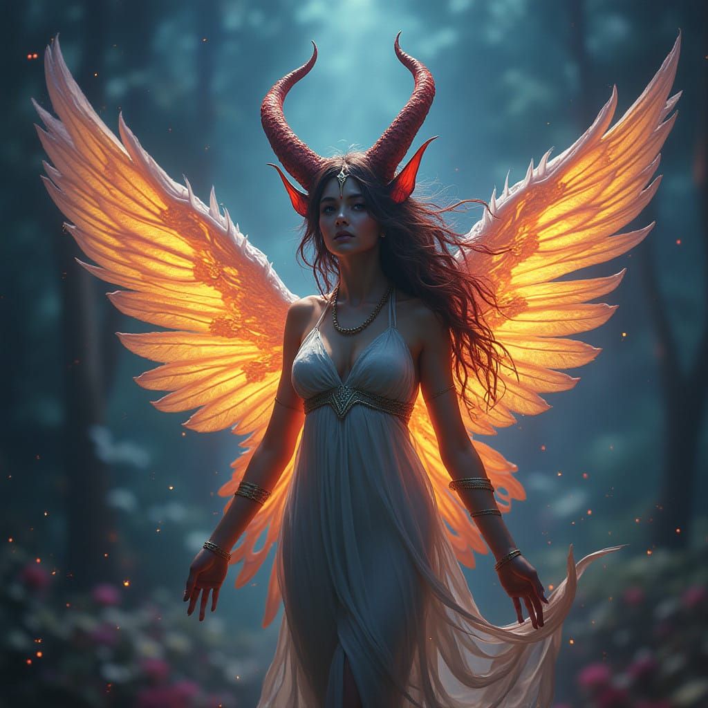 Surreal Dark Fantasy Portrait in Cosmic Style