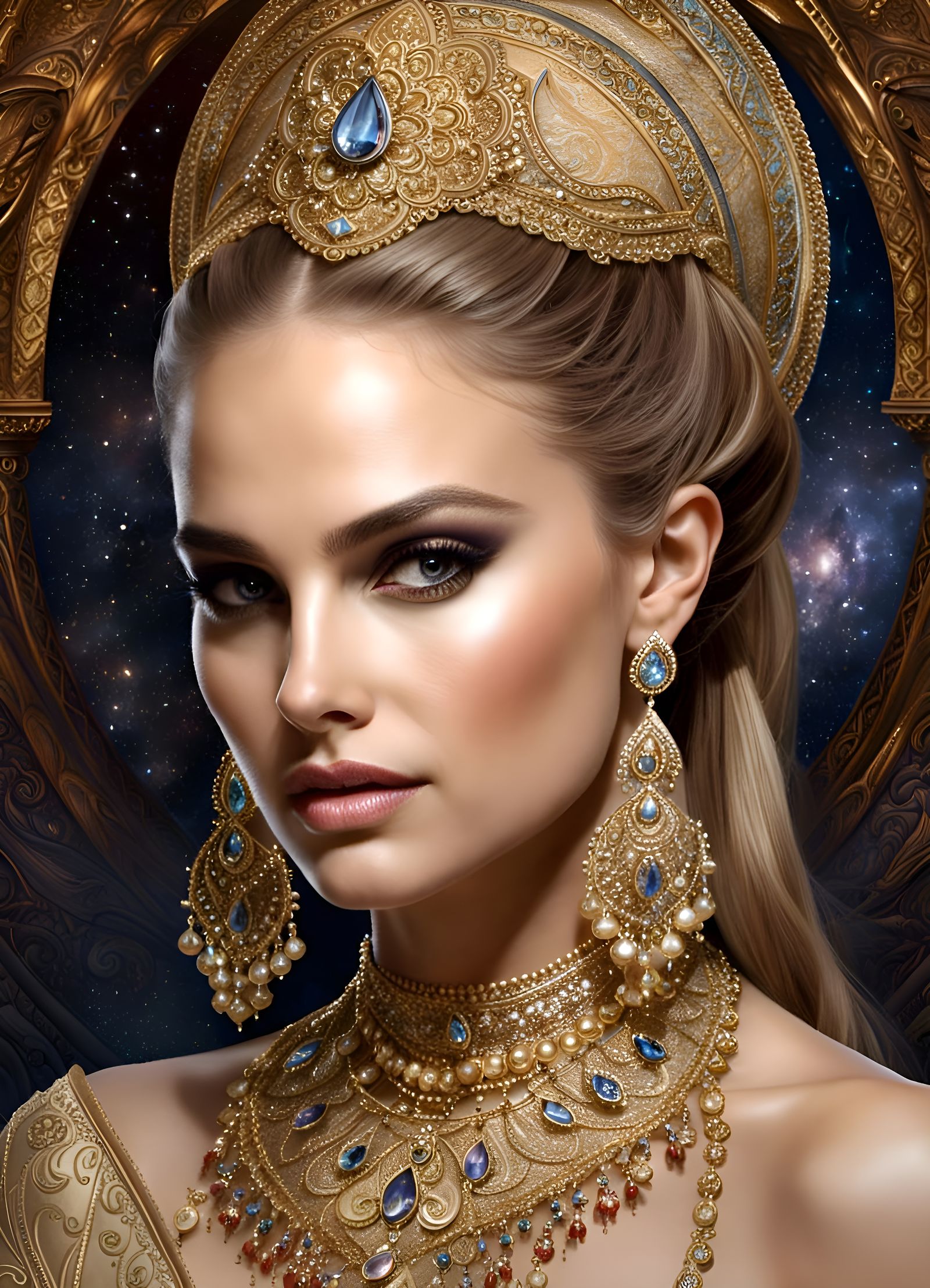 Romantic Magic Goddess Portrait: French Arcane Style