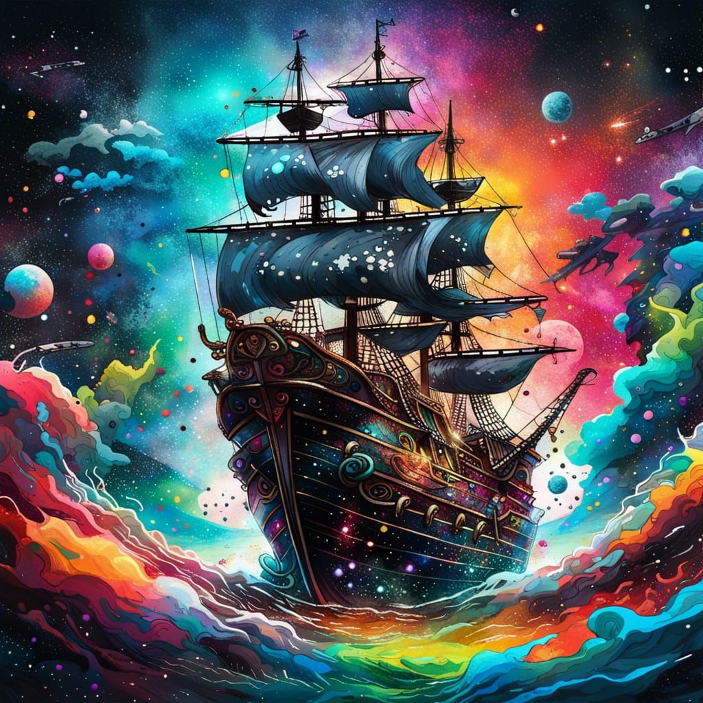 Pirate Ship Versus Space Beast: Graffiti Art