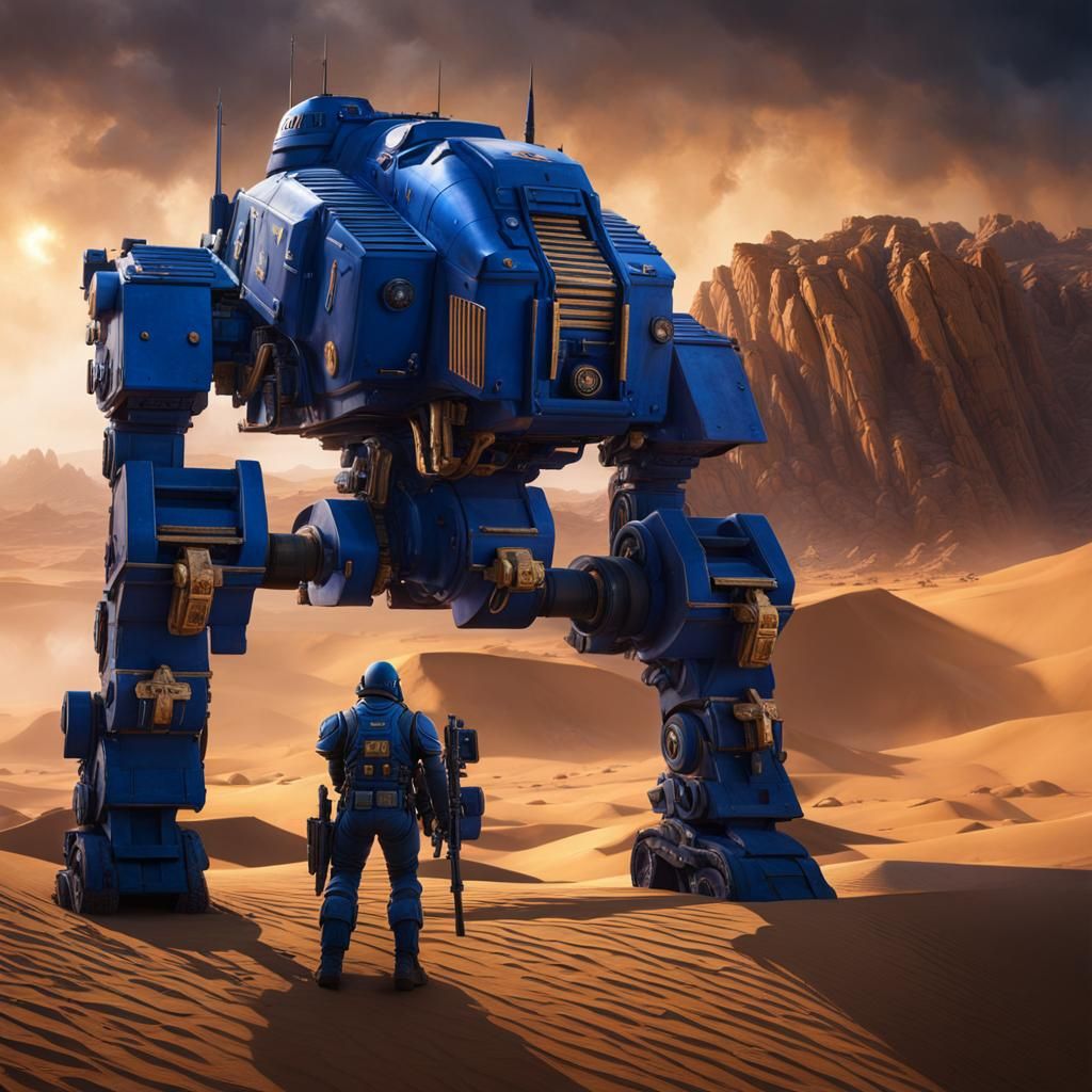 Ultramarine 40k Figure in Desert Storm