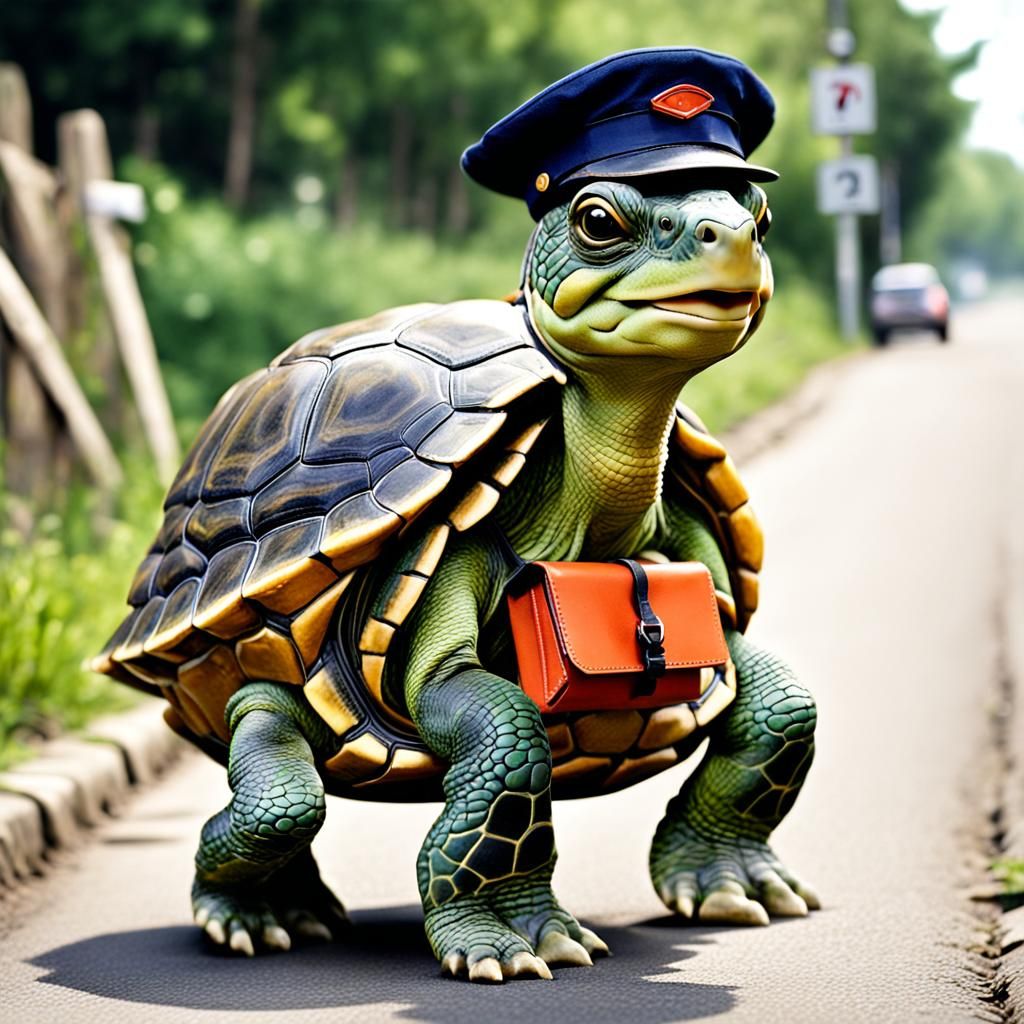 Turtle Postman Delivering Mail