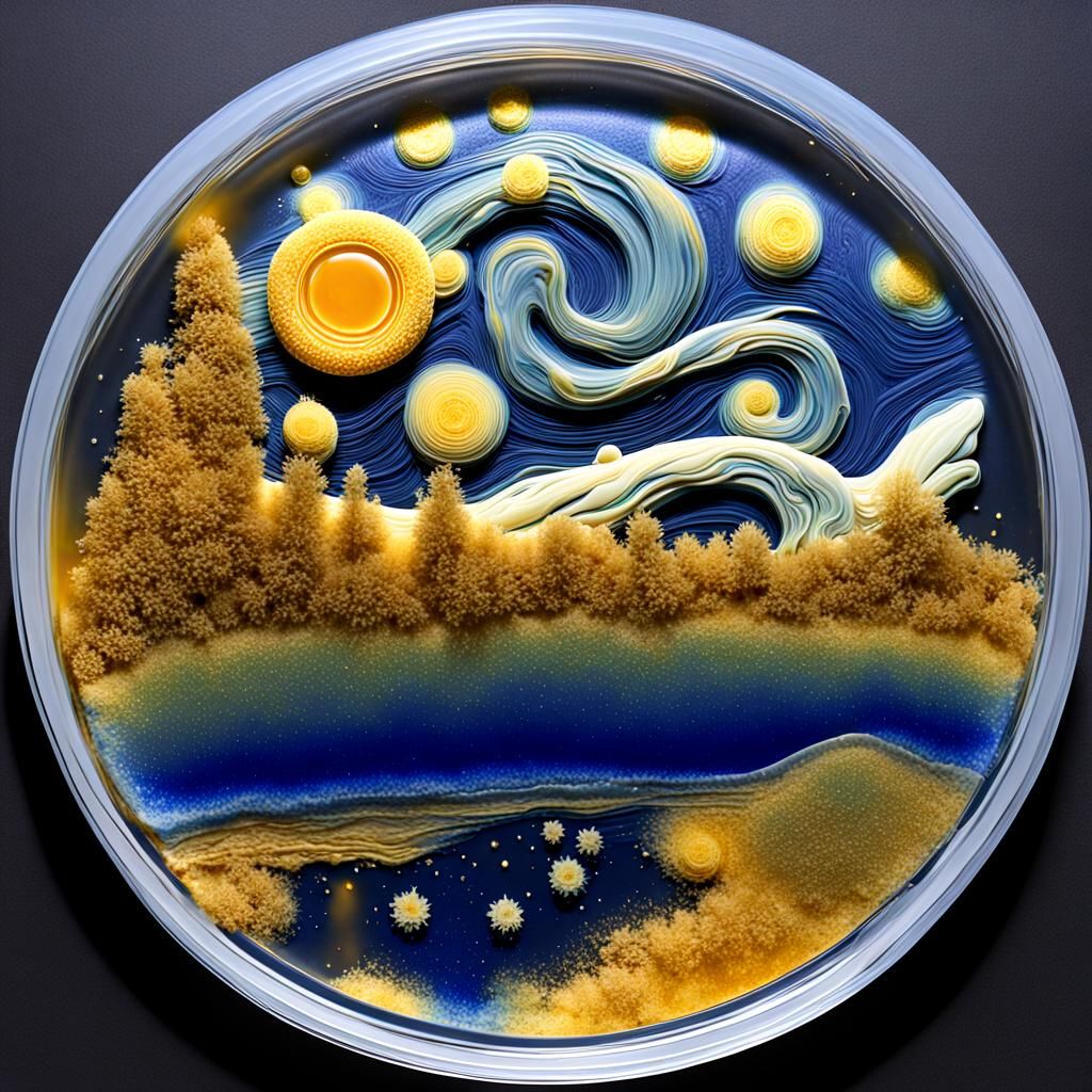 Microbial Starry Night: Bio Art Experiment