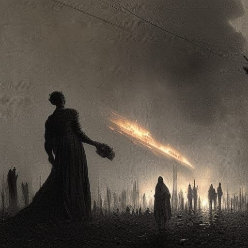 Train and Plane Race to Burning Building in Horror Style