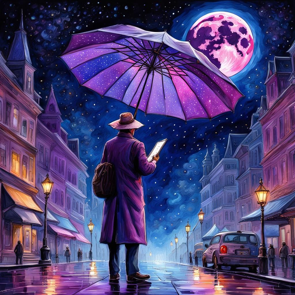 Tour guide with umbrella and clipboard