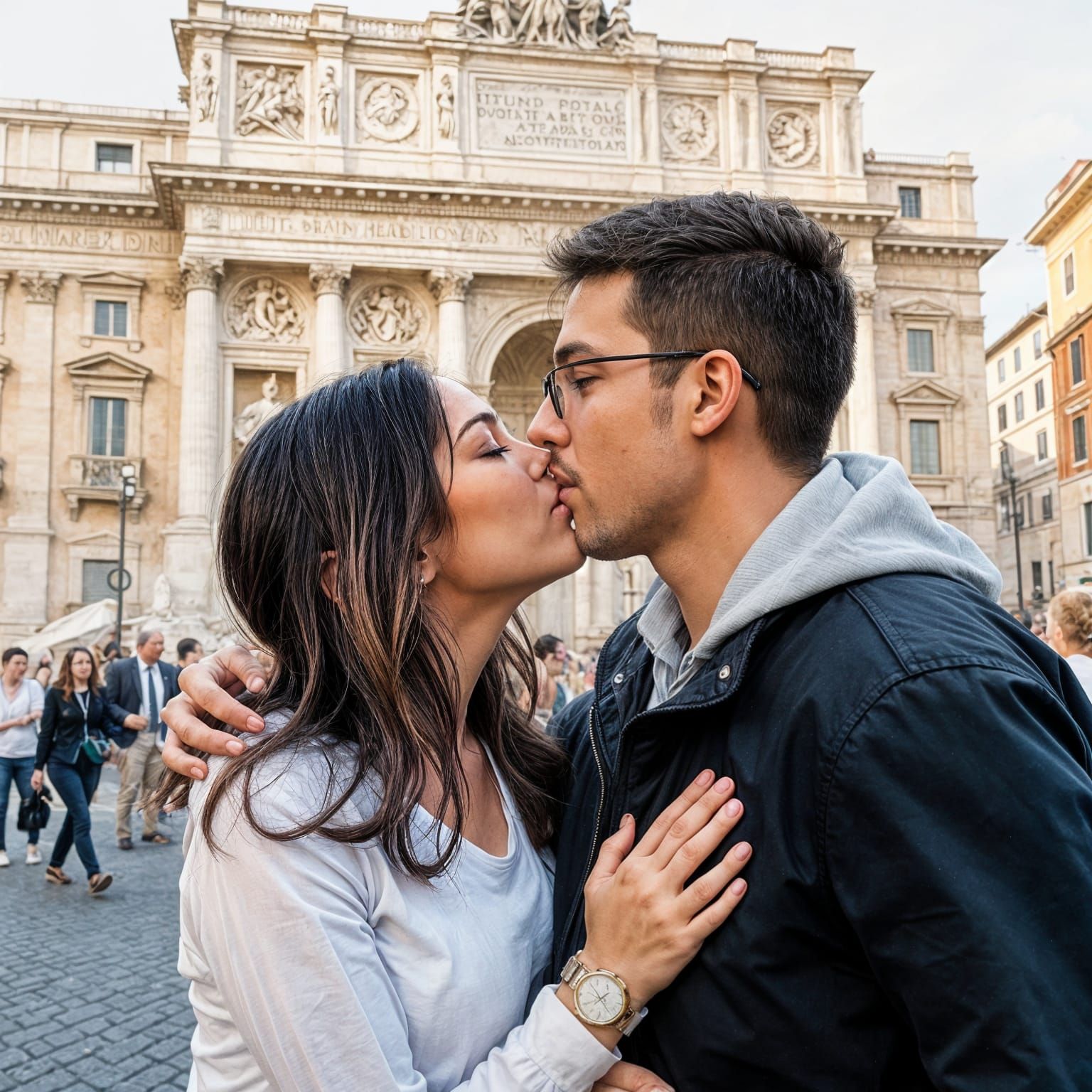 Romantic Moment in Eternal City