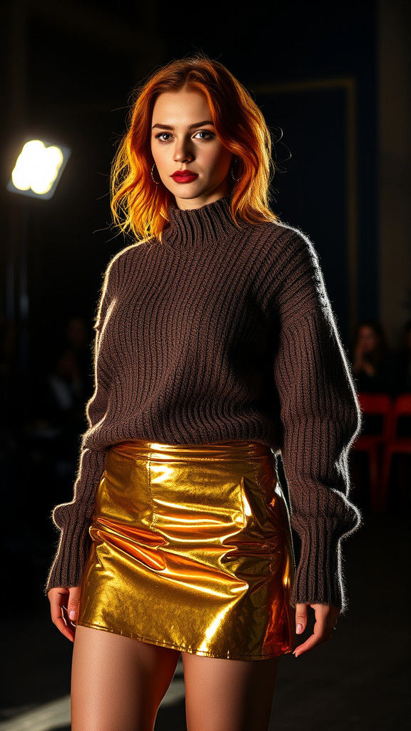 Haute Couture Model in Dramatic Side Lighting