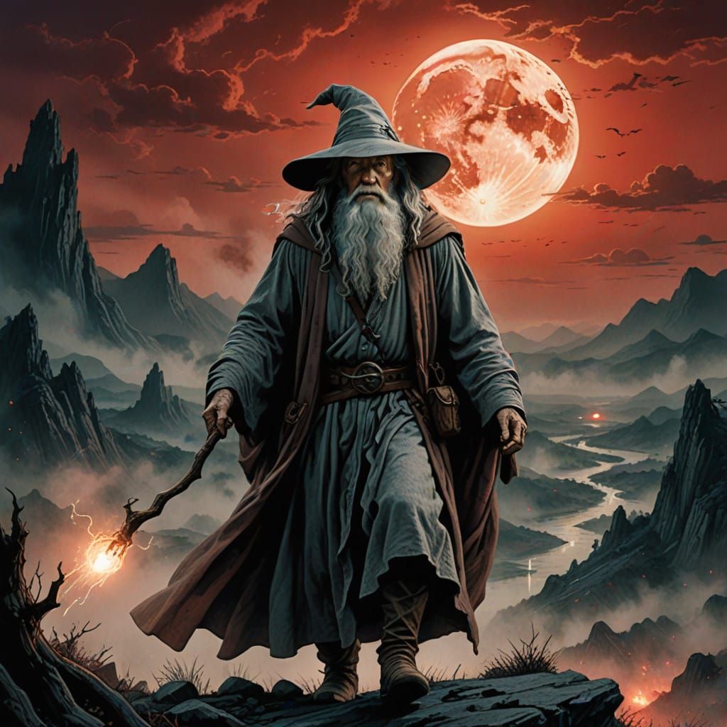 Gandalf in Cinematic Marvel Comic Style