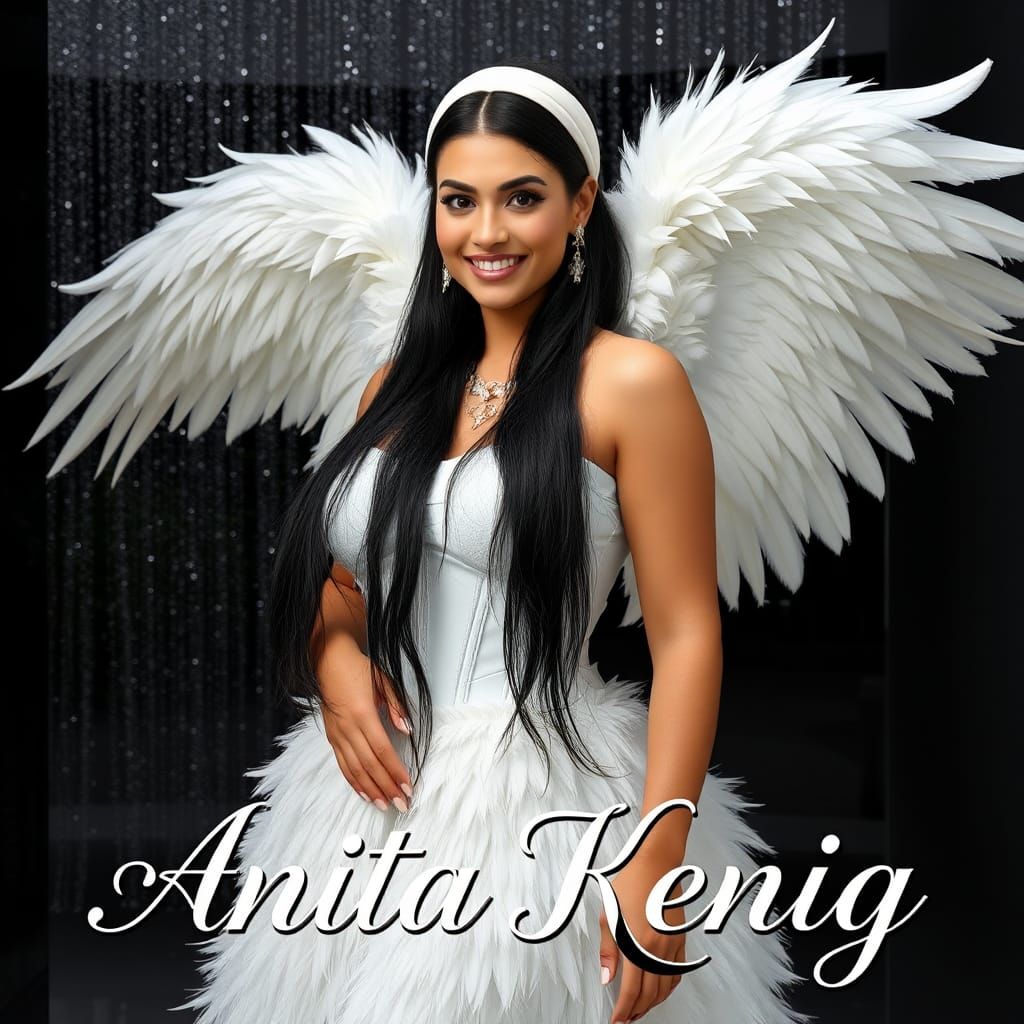 Feathered Woman in Art Nouveau Style, 8K