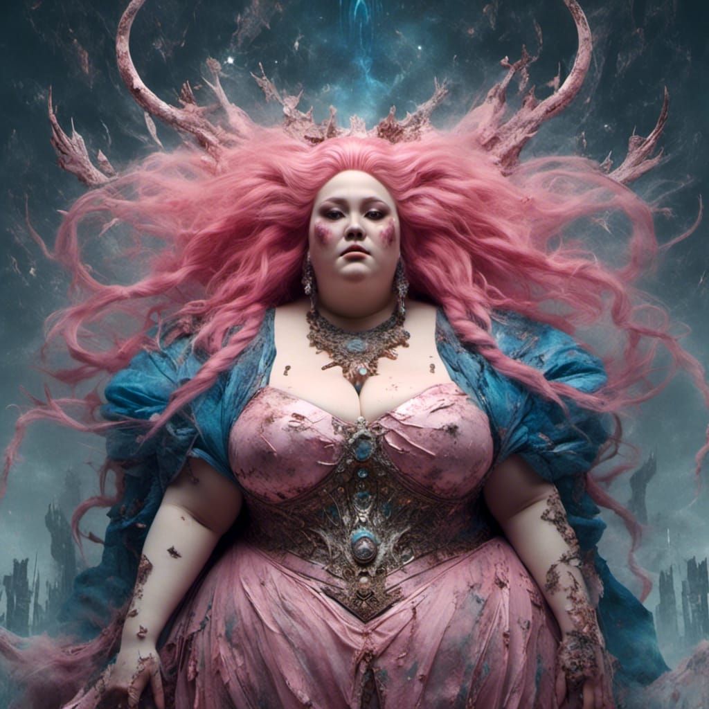 Curvy Goddess Heals World with Magic Staff