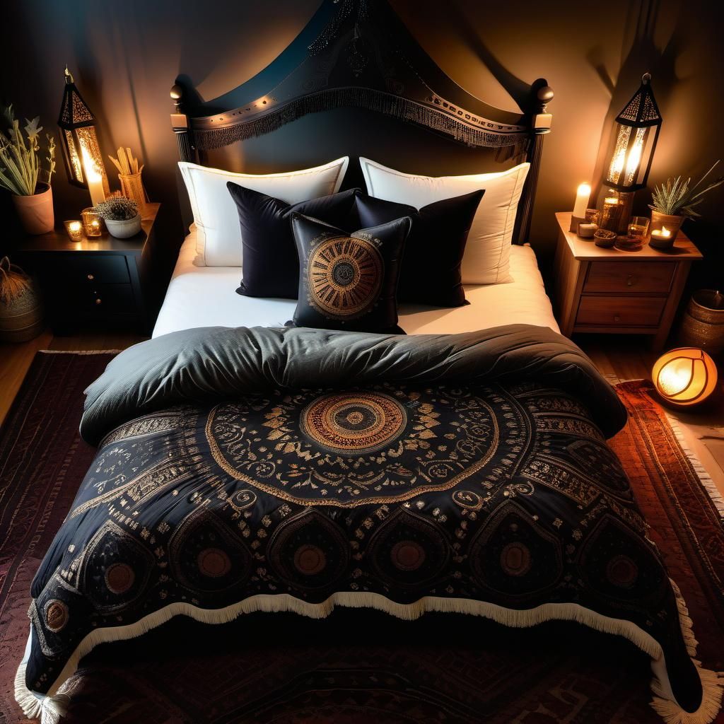 Boho Witchy Bedroom with Double Bed