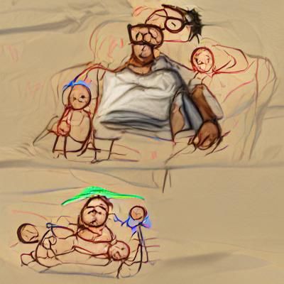 Emotional Concept Art of Single Father in 8K