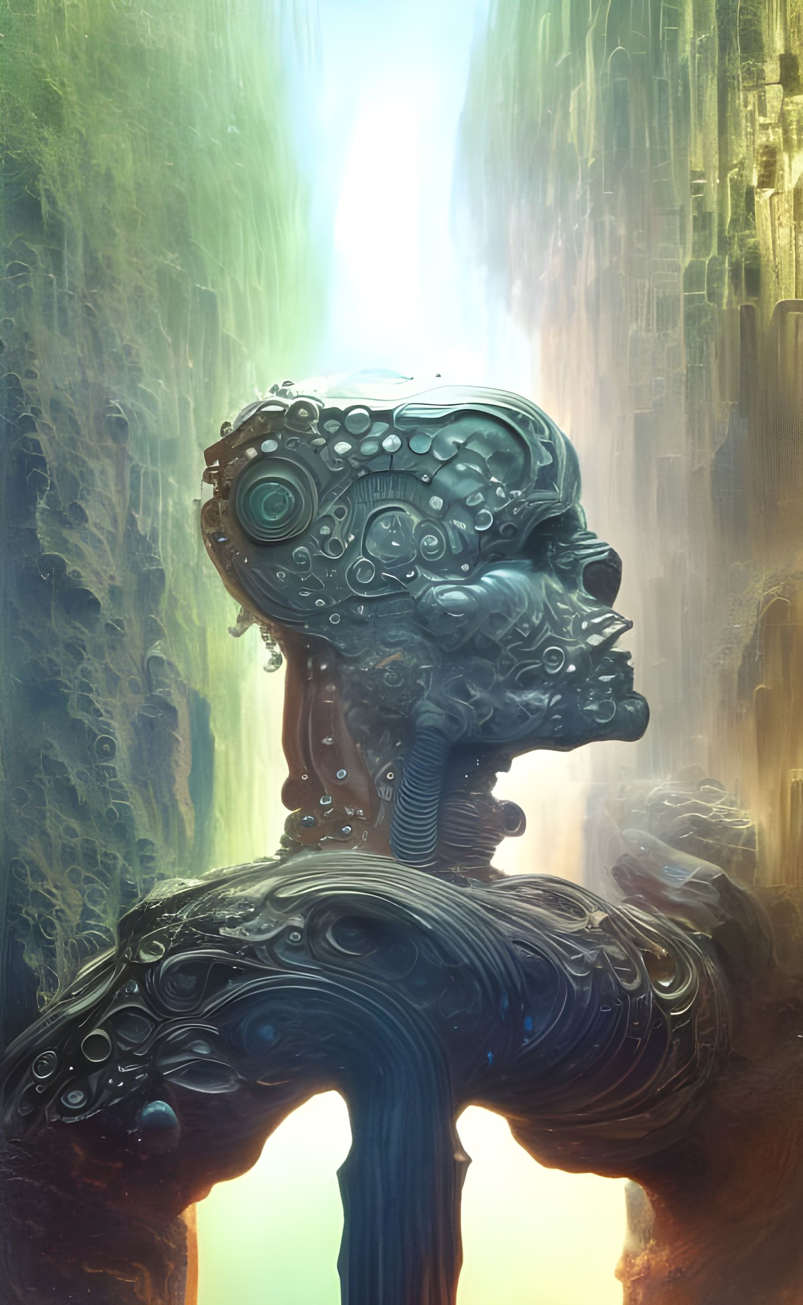 Alien God Portrait in Surreal Digital Art Style