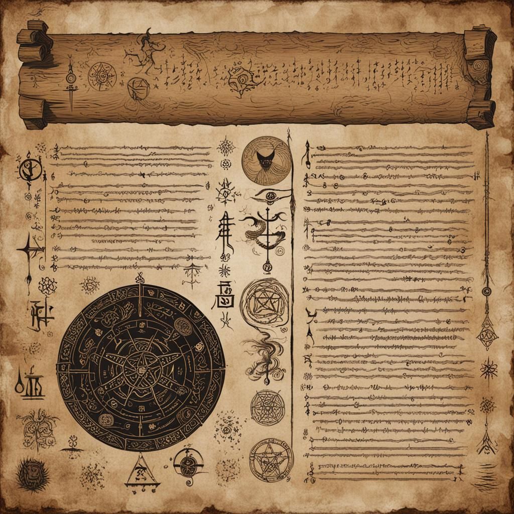 Mystical Goblin Script Scroll for Witchcraft Ritual