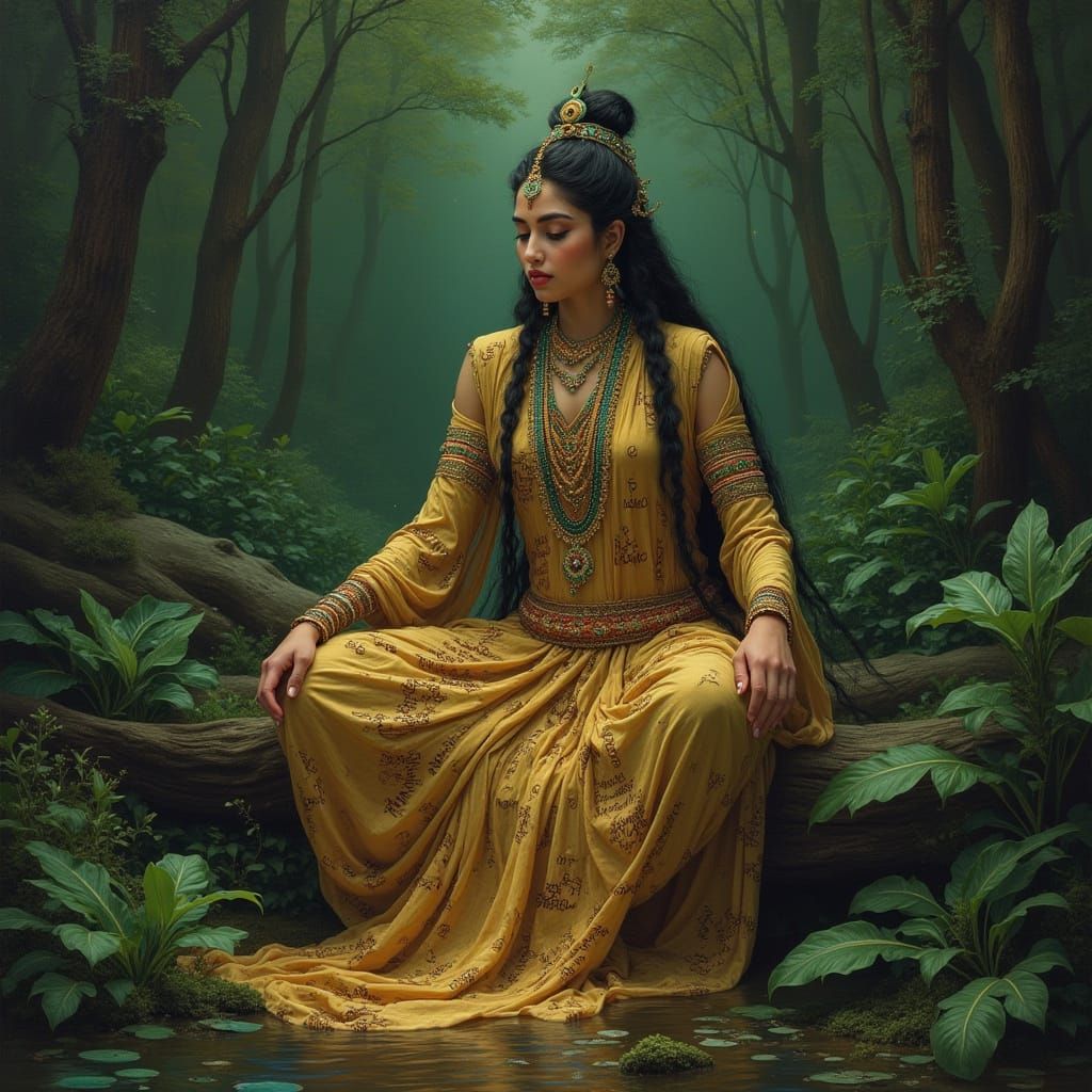 Goddess Vak in Surreal Dreamscape, Olbinski Style