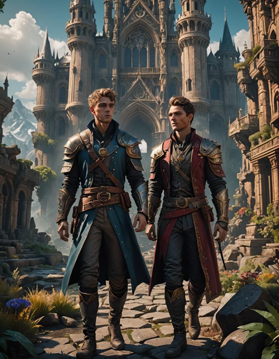 Detailed Matte Painting of Young Gay Men