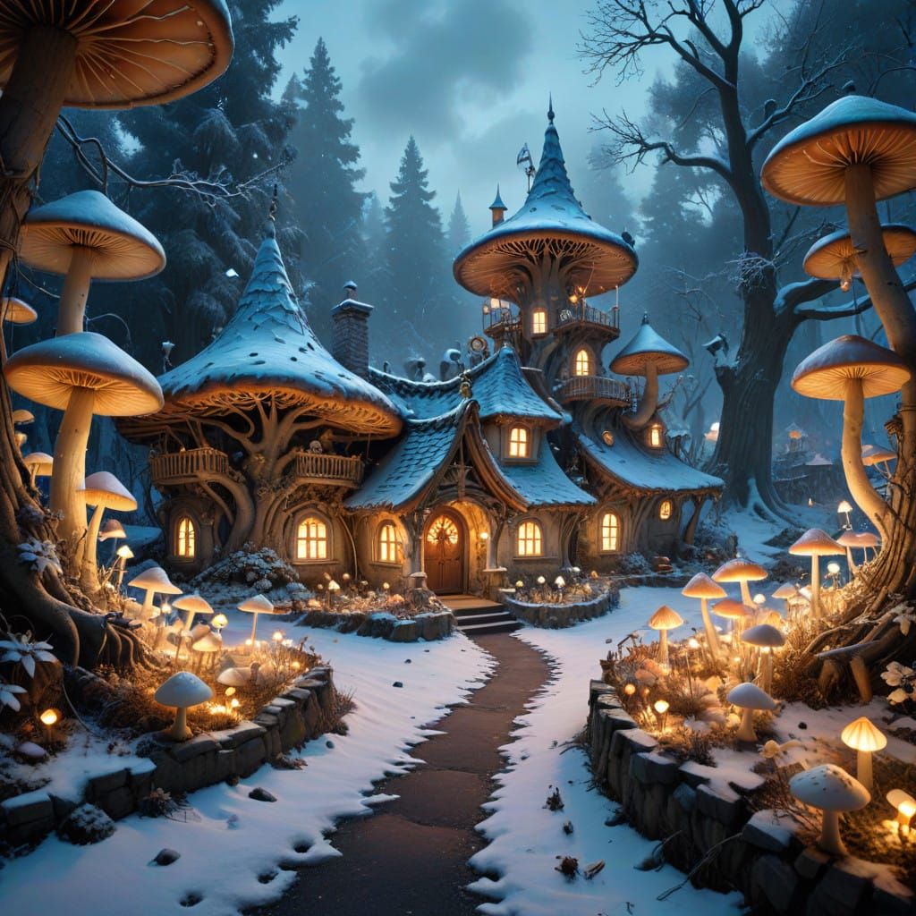 Whimsical Wonderland Christmas Scene