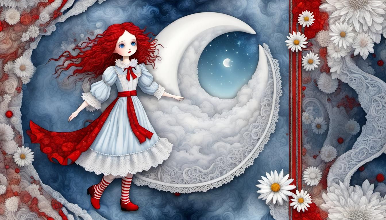 Raggedy Anne in Narnia with Glass Moon