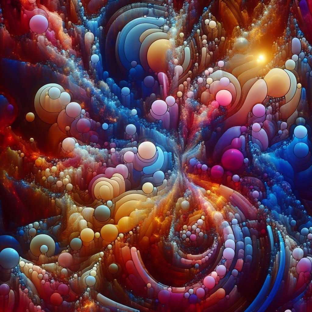 Surreal Proustite Eden Project in Acrylic Style