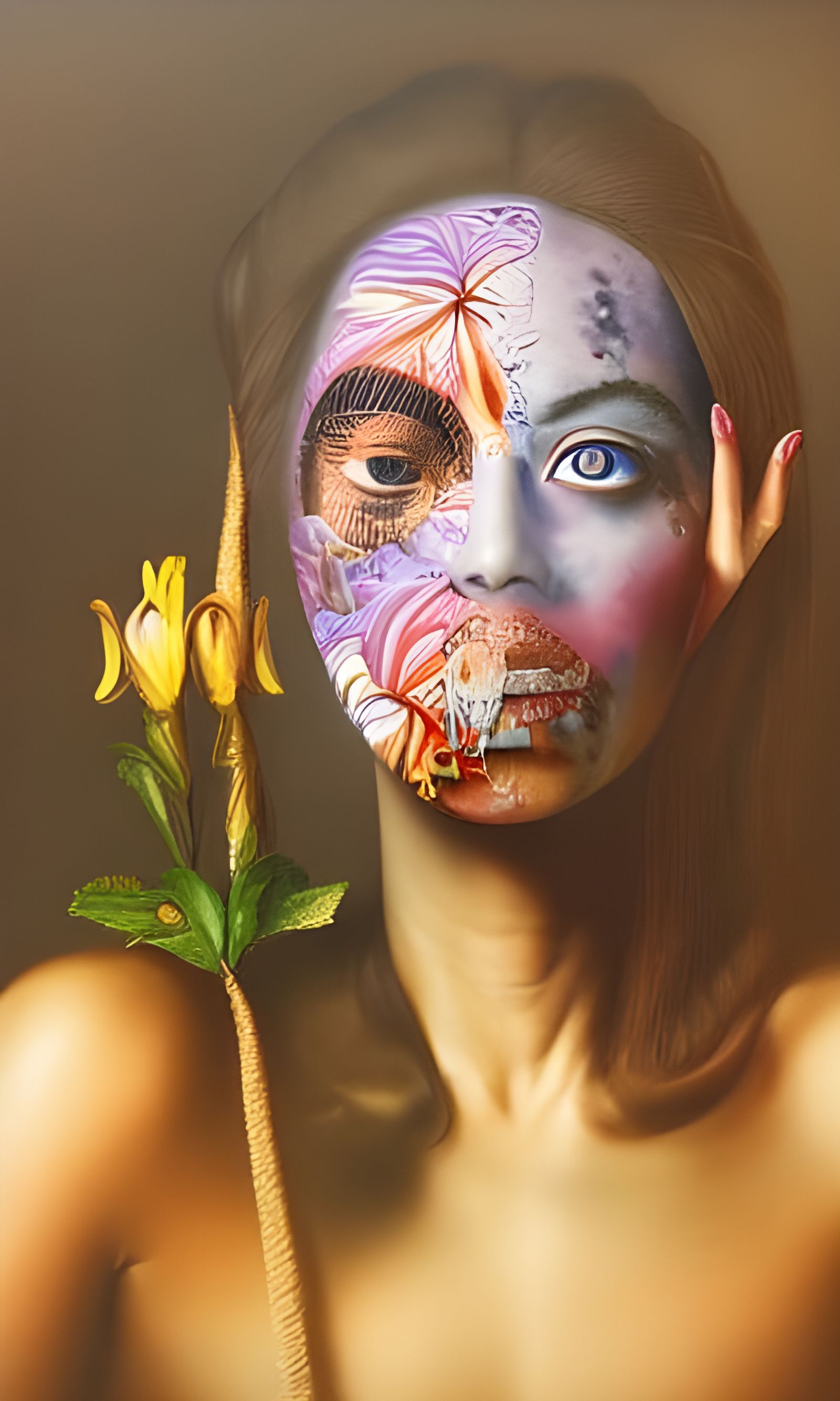 Abstract Weave of Love in Hyperreal Photorealism