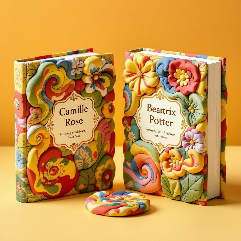 Colorful Clay Books in Whimsical Style