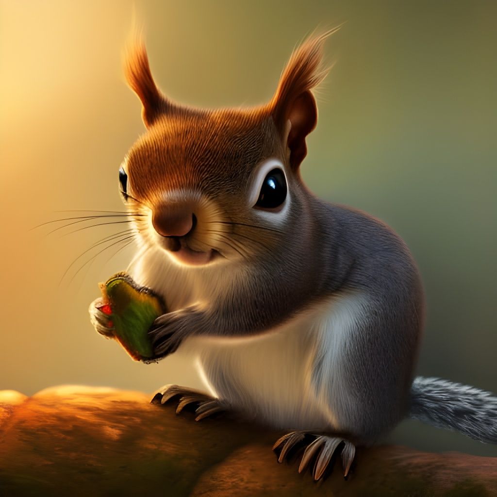 Cute Squirrel Fantasy Concept Art in 8k