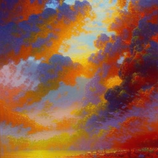 Neo-Impressionist Holy Figure in Expressionist Style