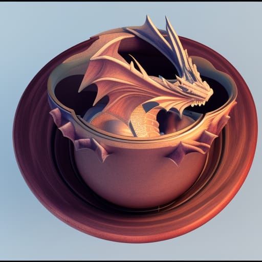 Dragon in Cup with 3D Shading