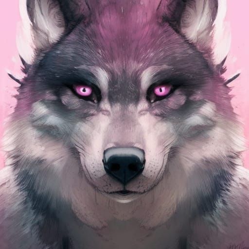 Adorable furry wolf warrior Pink