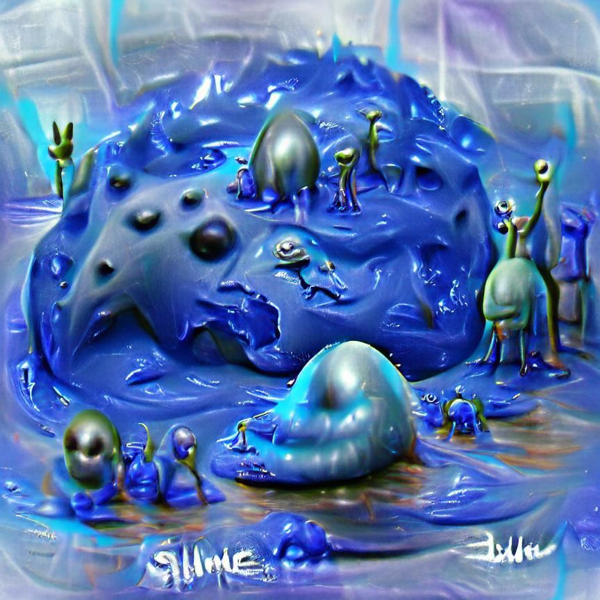 Blue slime alien world