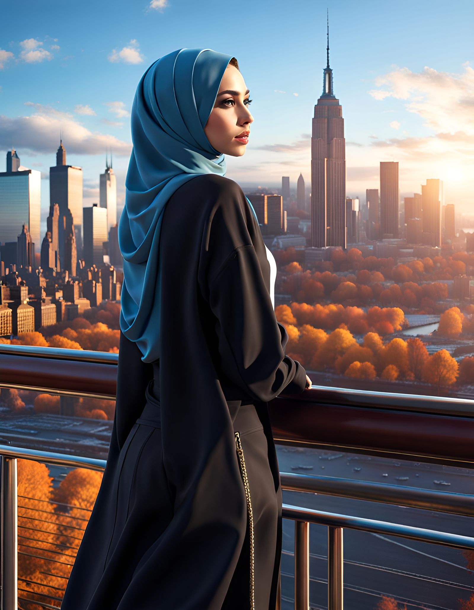 Stylish Woman in New York, Digital Art