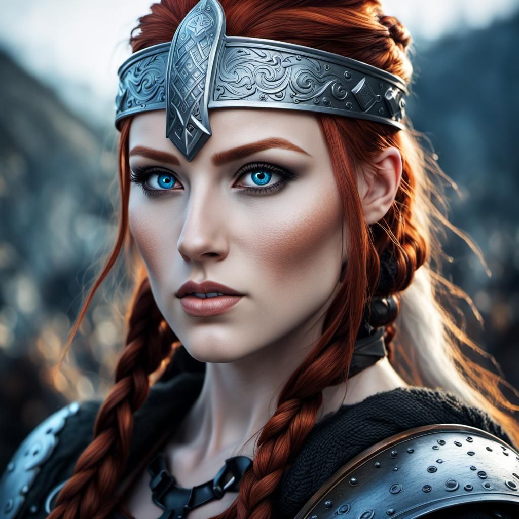 Viking Warrior Woman with Red Hair