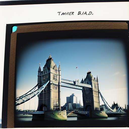 Vintage Polaroid of London's Tower Bridge
