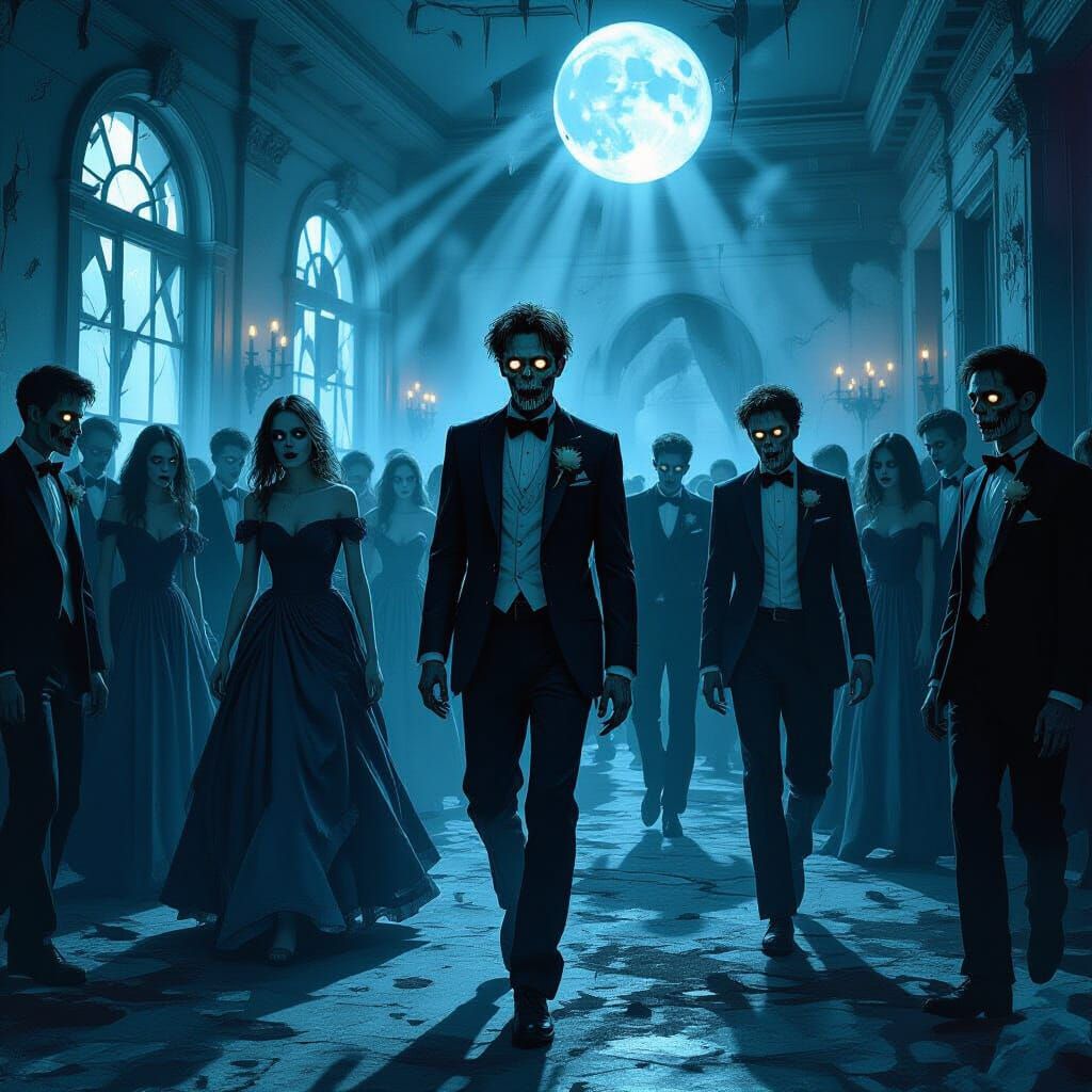 Surreal Zombie Prom Night Digital Painting