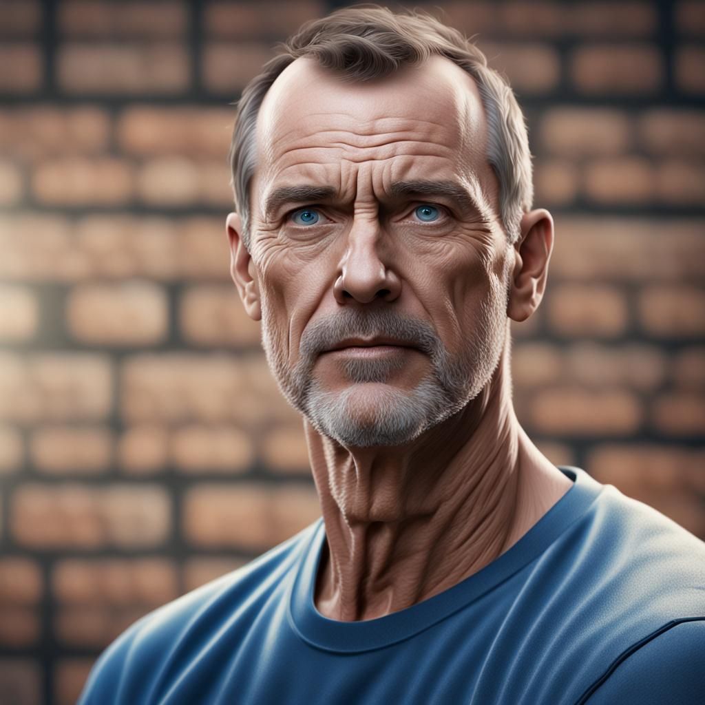 Photorealistic Portrait of a Middle-Aged Man