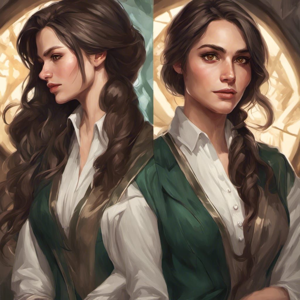 Elegant Slytherin Student Portrait in Art Nouveau Style